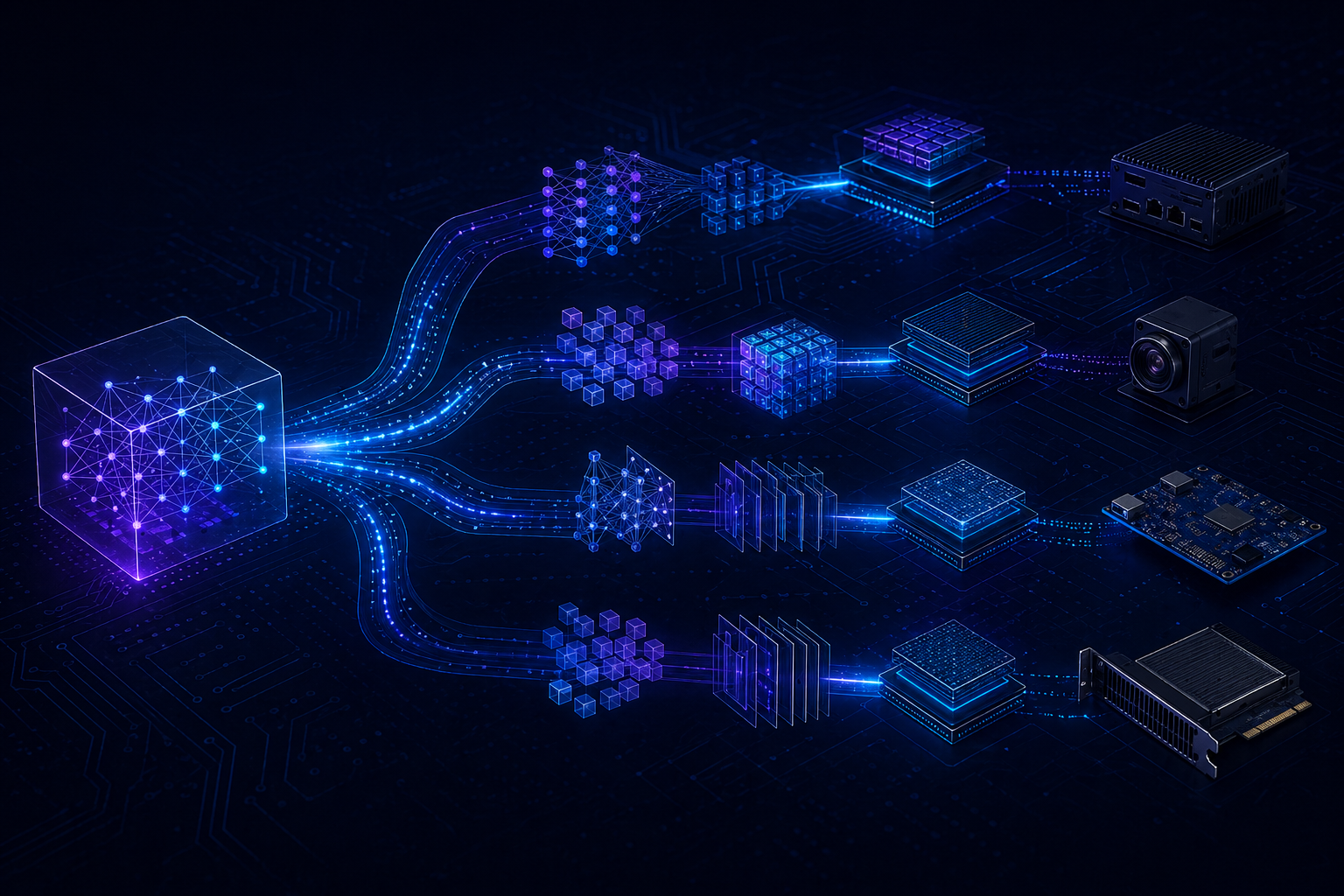 Abstract visual representing adaptable model workflow
