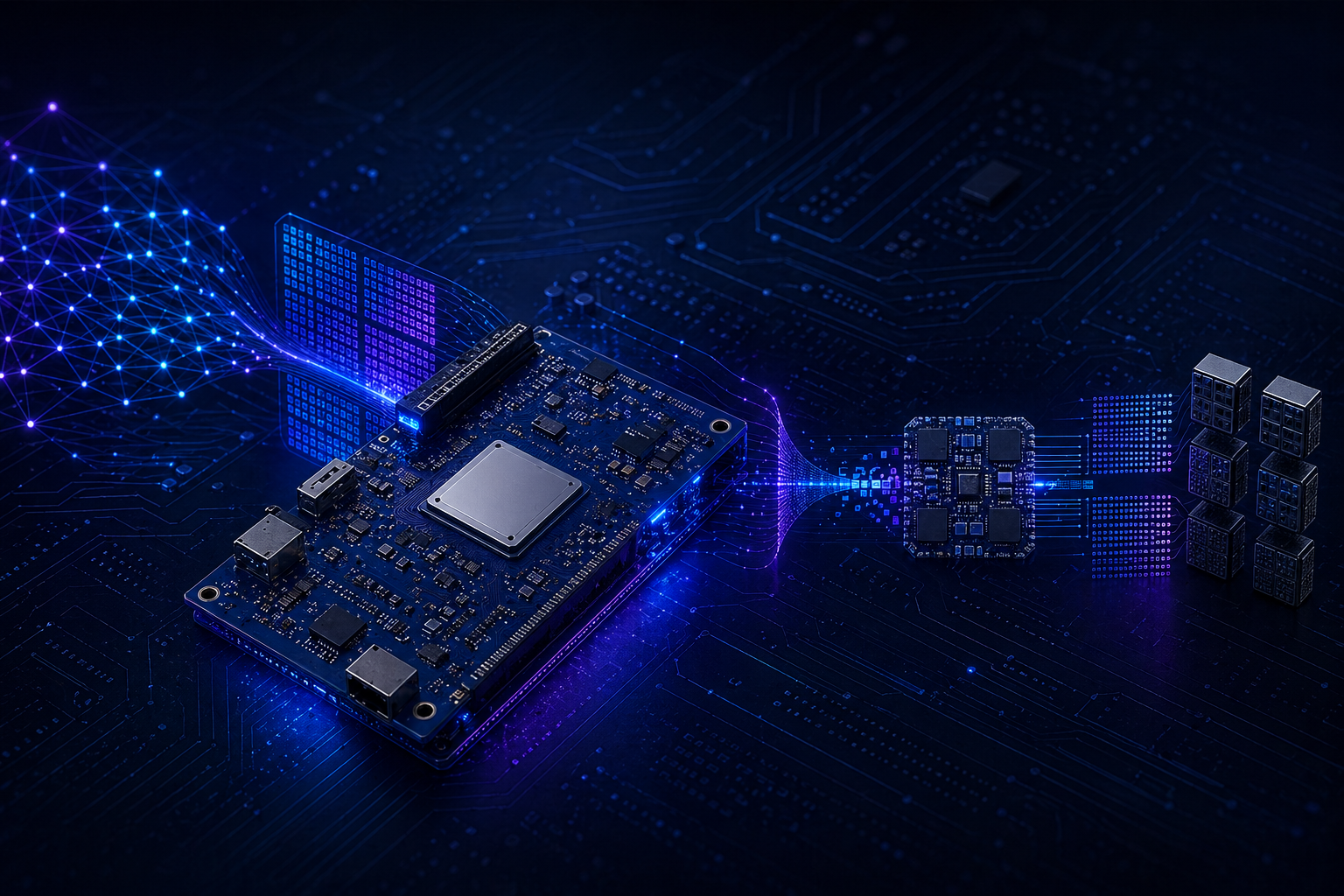 Abstract visual representing compact model footprint